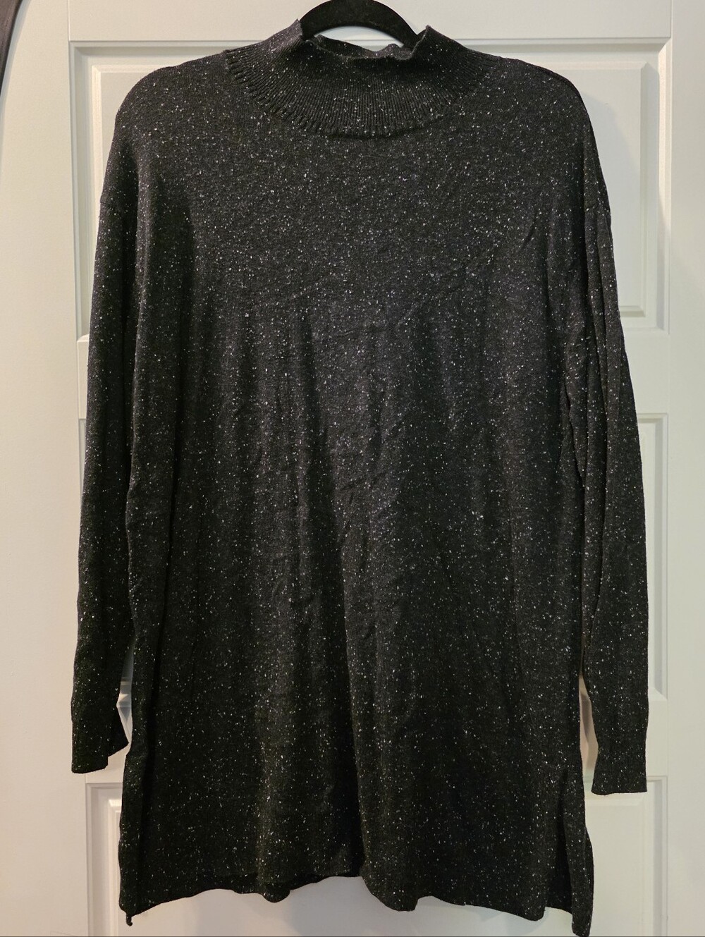 J Jill Womens Long Sleeve Top With Ribbed Neck